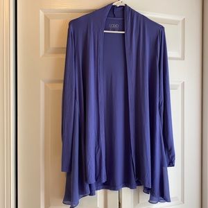 LOGO light rayon blend cardigan topper